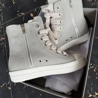 DRKSHDW High-Top Canvas Sneakers with Chunky White Laces  Iconic Contrast Cap Toe – Bold Black White Platform Sole Streetwear Shoes - View 3