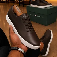 Men's Premium Brown Leather Smart Casual Sneakers with White Sole - Sleek Modern for office and semi official events - View 2