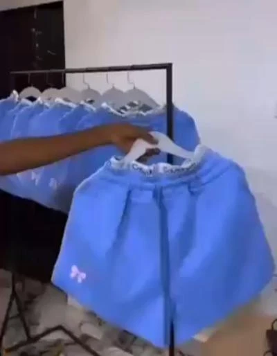 Women's Stylish Sky Blue Casual Shorts with Drawstring & Elastic Waistband - Trendy Comfort for Everyday Wear & Lounging