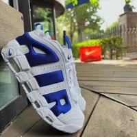 Bold Red & Grey Nike Air More Uptempo Men's Sneakers - Iconic Lifestyle Athletic Shoes for Ultimate Style & Comfort - View 4