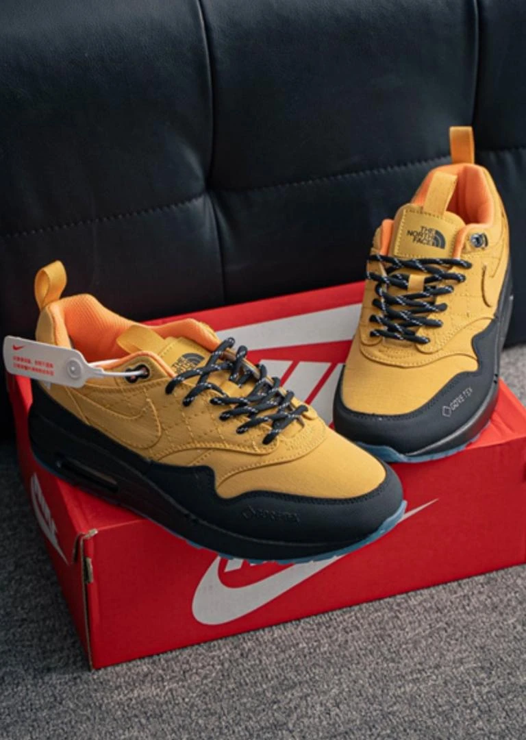 Nike Air Max 1 x The North Face GORE-TEX Mustard Yellow Black Men's Sneakers - Weatherproof Outdoor Lifestyle Trainers