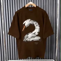 Quality 350grams Swan Graphic Open Size T-Shirt - Premium Cotton Comfort Tee for Modern Streetwear Style - View 1