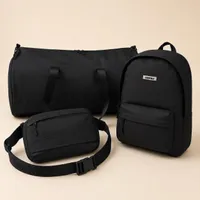 3 in 1 Essentials Modern Minimalist Beige 3-Piece Bag Set Stylish Duffel, Backpack  Crossbody for Travel - View 2