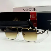 Maybach Luxury Designer Square Rimless Sunglasses for Men | Premium Black Polarized Eyewear with Distinctive Temple Detail & UV Protection - View 2