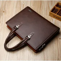 Men's Premium Black and Brown Business Briefcase – Sleek Faux Leather Laptop Bag with Professional Tan Accents  Durable Design for the Modern Executive - View 5