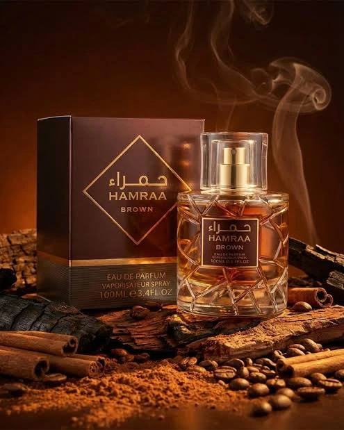 Hamraa Brown Luxurious Unisex Eau de Parfum 100ml - Rich Woody Oriental Spicy Fragrance for Men & Women