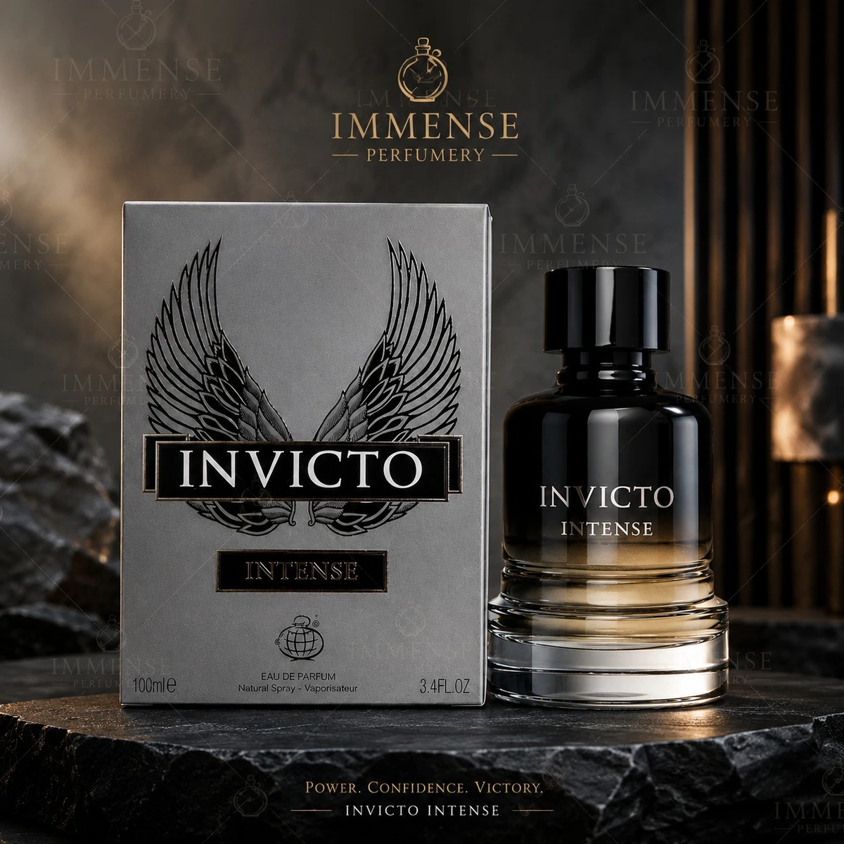Immense Perfumery Invictor Intense Eau de Parfum for Men - 100ml Bold & Powerful Long-Lasting Masculine Fragrance for Confidence & Victory