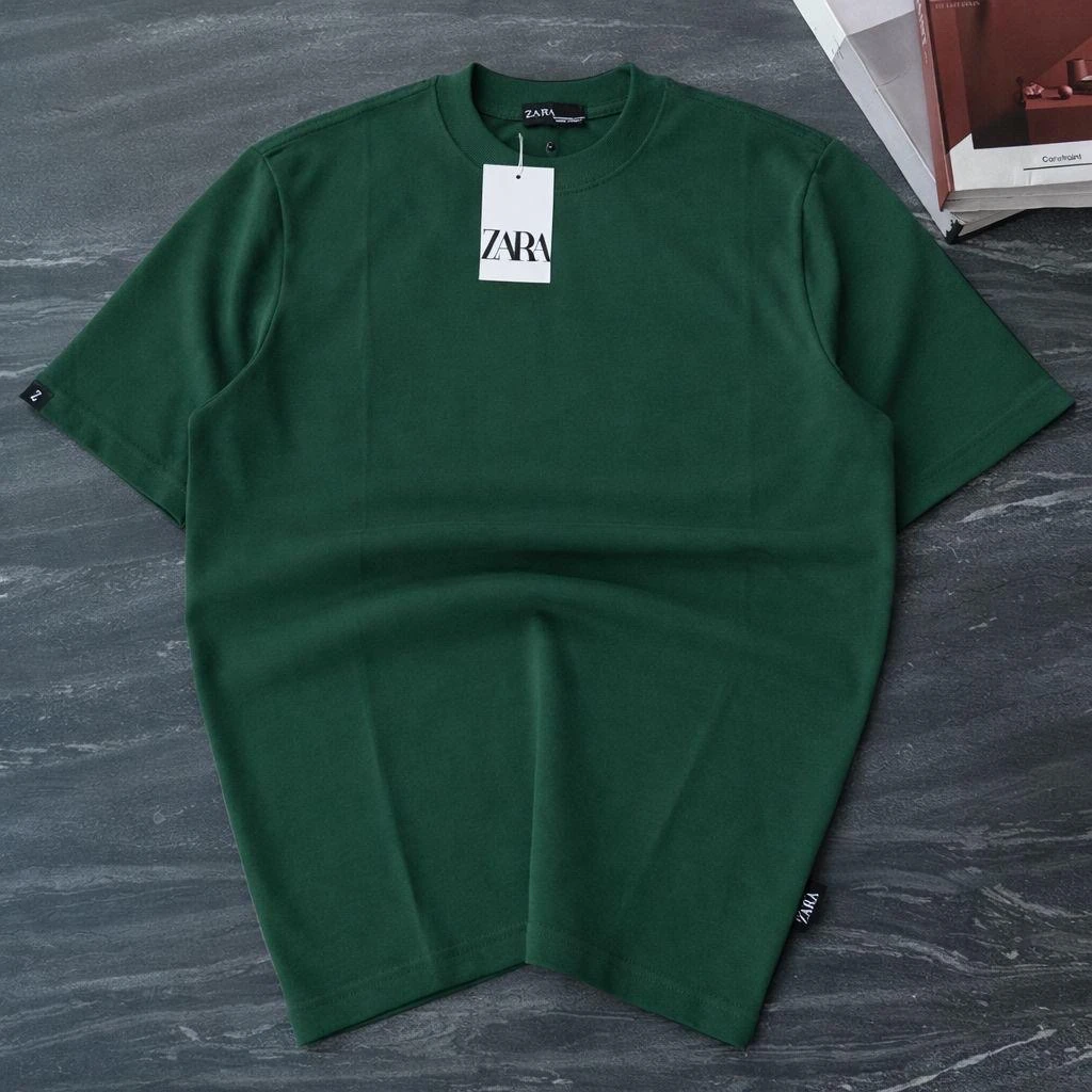 ZARA Unisex Plain Basic Round Neck T-Shirt Collection - Soft Cotton Solid Color Everyday Essential Tees for Men & Women