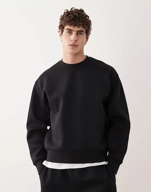 Men's Earthy Brown Crewneck Sweatshirt - Relaxed Fit Raglan Sleeve Casual Top for Everyday Style & Comfort
