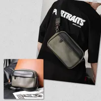 Men's Stylish Grey & Black Checkered Crossbody Bag - Premium PU Leather Messenger Pouch for Daily Commute & Urban Fashion - View 3