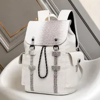 Elegant Faux Embossed Backpack with Stylish Grey Accents – Trendy  Versatile Everyday Fashion Rucksack for School - Gig Workers Bag  - View 1