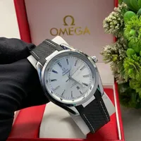 Men's Omega Seamaster Co-Axial Master Chronometer Watch with White Dial and Black Rubber Strap - Luxury Automatic Sport Timepiece - View 1