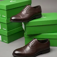 Men's Clarks Black Leather Oxford Style Brogue Shoes for office and official executive shoe - View 2