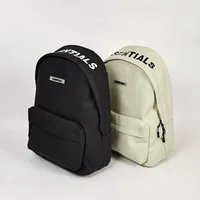 ESSENTIALS Backpack Bag for Everyday, Travel and School – Durable Lightweight Design in Classic Cream and Black Colors - View 2
