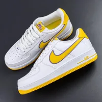 Nike Air Force 1 Low 'Lakers Spirit' White  Yellow Sneakers with Purple Accents - Iconic Streetwear Comfort for Men and Women - View 1