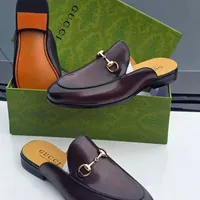 Men's Luxury Dark Brown Leather Horsebit Slip-On Mules – Elegant Italian Style Loafers for Sophisticated Gentlemen - View 2