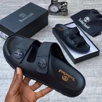 Men's Timberland Premium Adjustable Strap Slides Sandals - Durable Comfort Footwear for Stylish Everyday Wear, Available in Black and Brown Colors - View 3