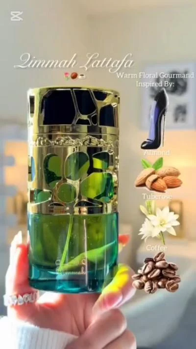 Zimmah Lattafa Luxurious Warm Floral Gourmand Eau De Parfum for Women - Elegant Almond, Tuberose & Coffee Fragrance