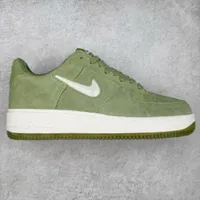 Nike Air Force 1 07 Low Olive Green Suede Sneakers - Classic AF1 Casual Shoes for Everyday Style and Comfort - View 3