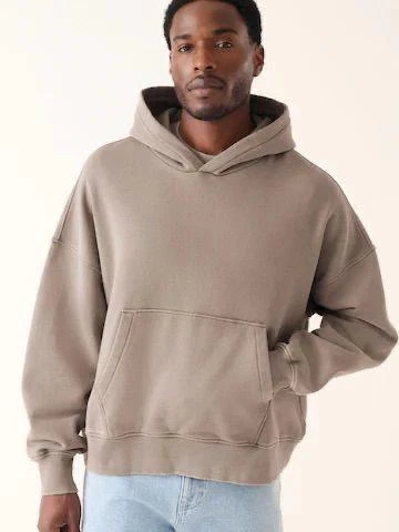 Men's Premium Oversized Brown Hoodie - Relaxed Fit Pullover Sweatshirt with Kangaroo Pocket for Casual Streetwear Style