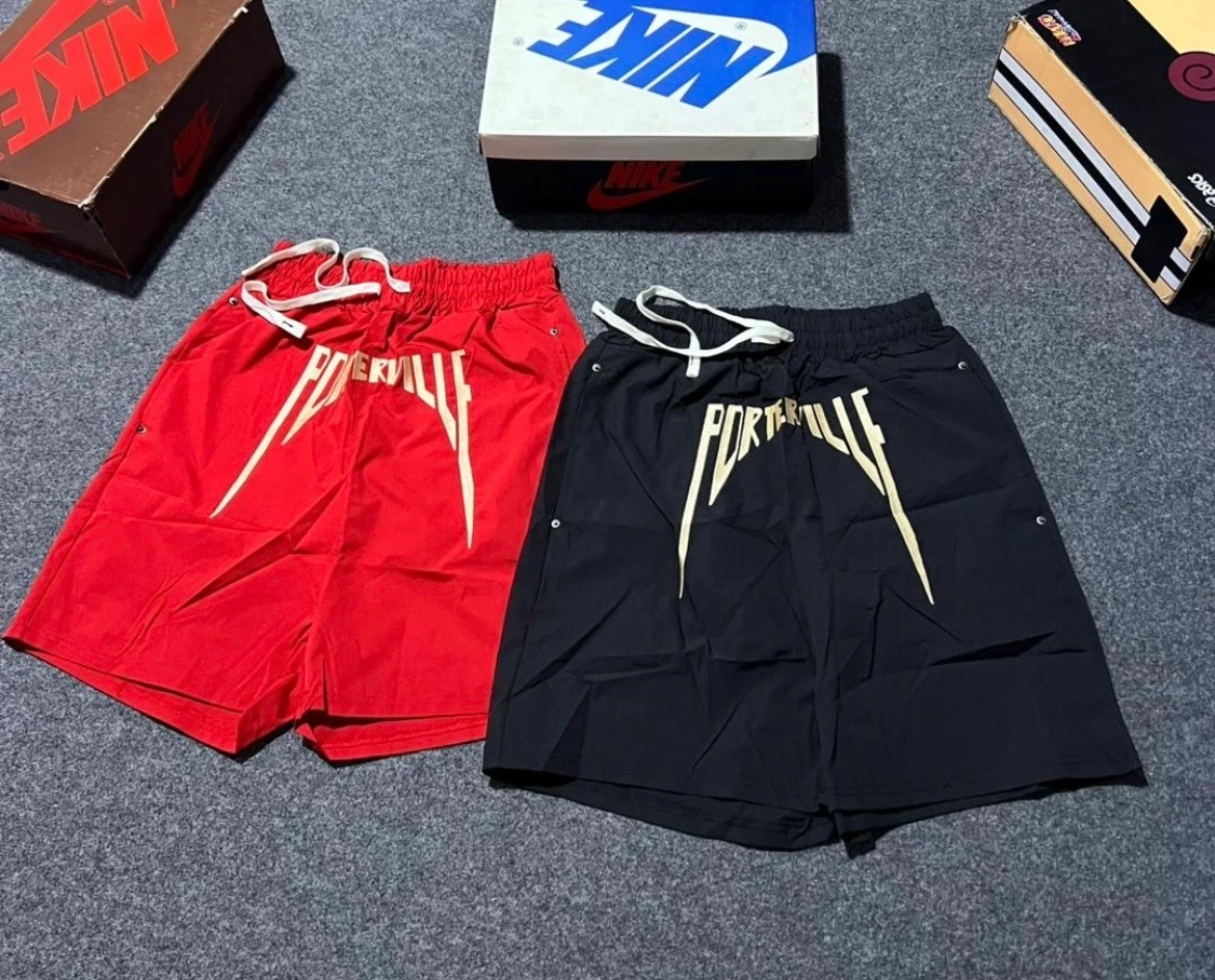 Men's Vibrant Graphic Print Drawstring Casual Shorts - Stylish Blue & Red Foreville Athletic Wear for Comfort & Street Style