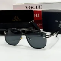 Maybach Luxury Aviator Pilot Sunglasses for Unisex – Sleek Dark Lens Designer Eyewear with Premium Metal Frame - View 1