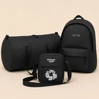 3 in 1 Essentials x Readymade Tears Neutral Beige Travel  Daily Bag Set - Stylish Duffel, Backpack, and Crossbody Shoulder Bag - View 2