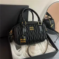 Stylish Women's Quilted Mini Barrel Handbag - Trendy Top Handle & Shoulder Bag with Zipper Closure & Charm Accent - View 3