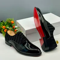 Berluti Men's Black Patent Leather Textured Wavy Design Formal Dress Shoes - Elegant Lace-up Oxfords for Luxury Shoe - View 2