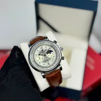 Men's Grand Complication Chronograph Watch – Rose Gold, Black Dial, Leather Strap, Water Resistant Pulsometer Function  - View 2