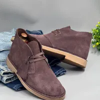 Clarks Men's Premium Suede Desert Boots Chukka Casual Lace-Up Shoes - Stylish  Comfortable Dark Brown Footwear for Everyday Wear - View 2