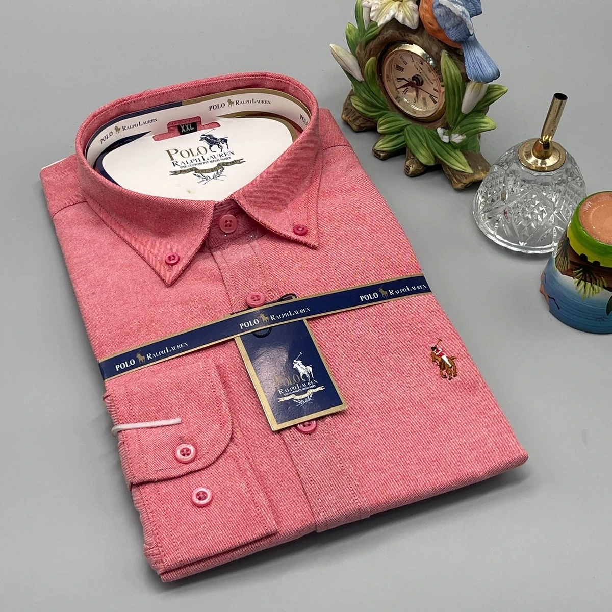 Men's Polo Ralph Lauren Classic White 100% Cotton Tailored Fit Long Sleeve Button-Down Shirt