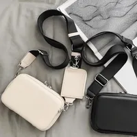 Modern Dual-Tone Crossbody Messenger Bag with Detachable Card Pouch - Stylish  Versatile Adjustable Side Shoulder Sling bag for Travel Daily Essentials - View 1