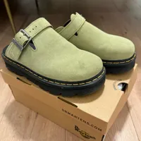 Dr. Martens Zebzag Suede Buckle Slip-On Mules - Classic Chunky Sole Clogs Sandals - Available in color black green and grey - View 5