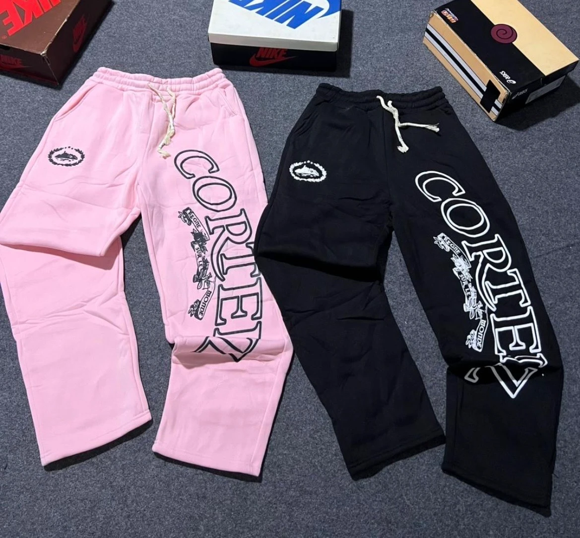 Unisex Royal Blue Cortez Streetwear Joggers – Premium Comfort Fleece Sweatpants with Signature Bold Leg Print for Everyday Style