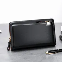 Men's Executive Zipper Long Wallet - Elegant PU Leather Mens Purse Clutch with Multi-Compartment Design for Cards, Cash  Phone - View 4
