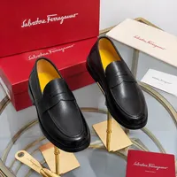 Men's Salvatore Ferragamo Dark Brown and Black Burnished Leather Penny Loafers – Premium Slip-On Shoes for Elegant Business  Casual Attire - View 2