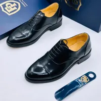 Men's Frank Perry Premium Black Leather Oxford Dress Shoes - Classic Formal Lace-Up Footwear for Corporate & Elegant Occasions - View 1