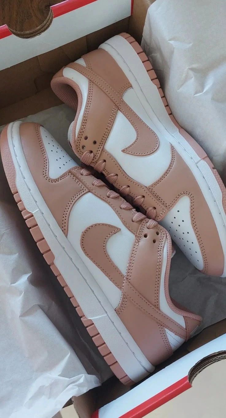 Women's Nike Dunk Low Pink White Casual Sneakers - Iconic Low-Top Trainers for Effortless Style & Comfort