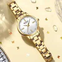 CURREN Elegant Gold Women's Quartz Watch - Classic Link Bracelet with White Dial, Fashionable Ladies' Wristwatch for Everyday  Special Occasions - View 1