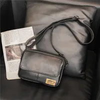 Men's East Coast Black Faux Leather Crossbody Messenger Bag - Stylish & Durable Shoulder Pouch for Daily Essentials & Travel - View 1