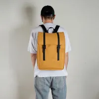 Waterproof Gore-tex Minimalist Flap-Top Backpack Bag with Adjustable Buckle Straps - Durable Everyday Carry for School and Travel - View 2