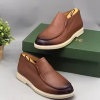 Men's Love Piano Textured Leather Slip-On Loafers - Comfortable Casual Smart Driving Shoes with Contrast Sole for men - View 1