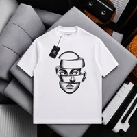 Men's White and Black Sliced Face Graphic T-Shirt Top- Premium Cotton Crew Neck Designer Tee for Modern Streetwear Style and Artistic Expression  - View 1