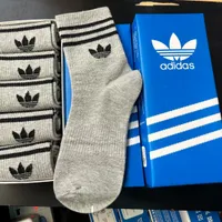 Adidas Originals Cotton Trefoil Classic White and Black Stripe Crew Socks 5 Set Pack for Everyday Wear - View 2