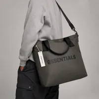 Essentials Unisex Dark Grey Water-Resistant Tote Bag and Modern Streetwear Carryall with Detachable Shoulder Strap Laptop Bag - View 4