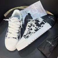 NUMERÍS Original Men's Statement Cow Print Low-Top Sneakers - Black  White Chunky Sole Fashion Kicks - View 2