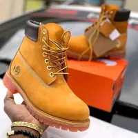 Timberland Original Premium 6-Inch Yellow Nubuck Leather Waterproof Work Boot - View 1