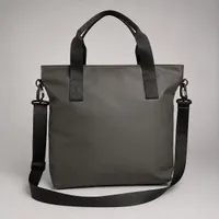 Essentials Unisex Dark Grey Water-Resistant Tote Bag and Modern Streetwear Carryall with Detachable Shoulder Strap Laptop Bag - View 5