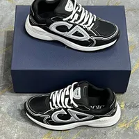 Authentic Dior B30 Black and White Chunky Fashion Sneakers – Grey Accent Athletic Trainers for Modern Streetwear - View 2
